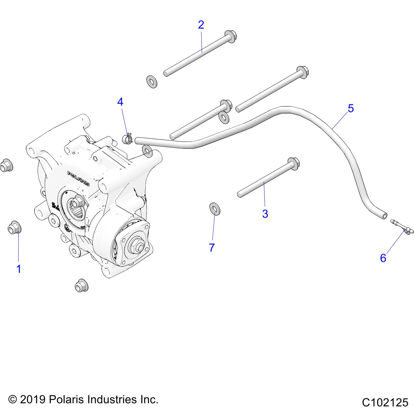 DRIVE TRAIN, GEARCASE MOUNTING, REAR - A25SXA85A1/A6 (C102125)