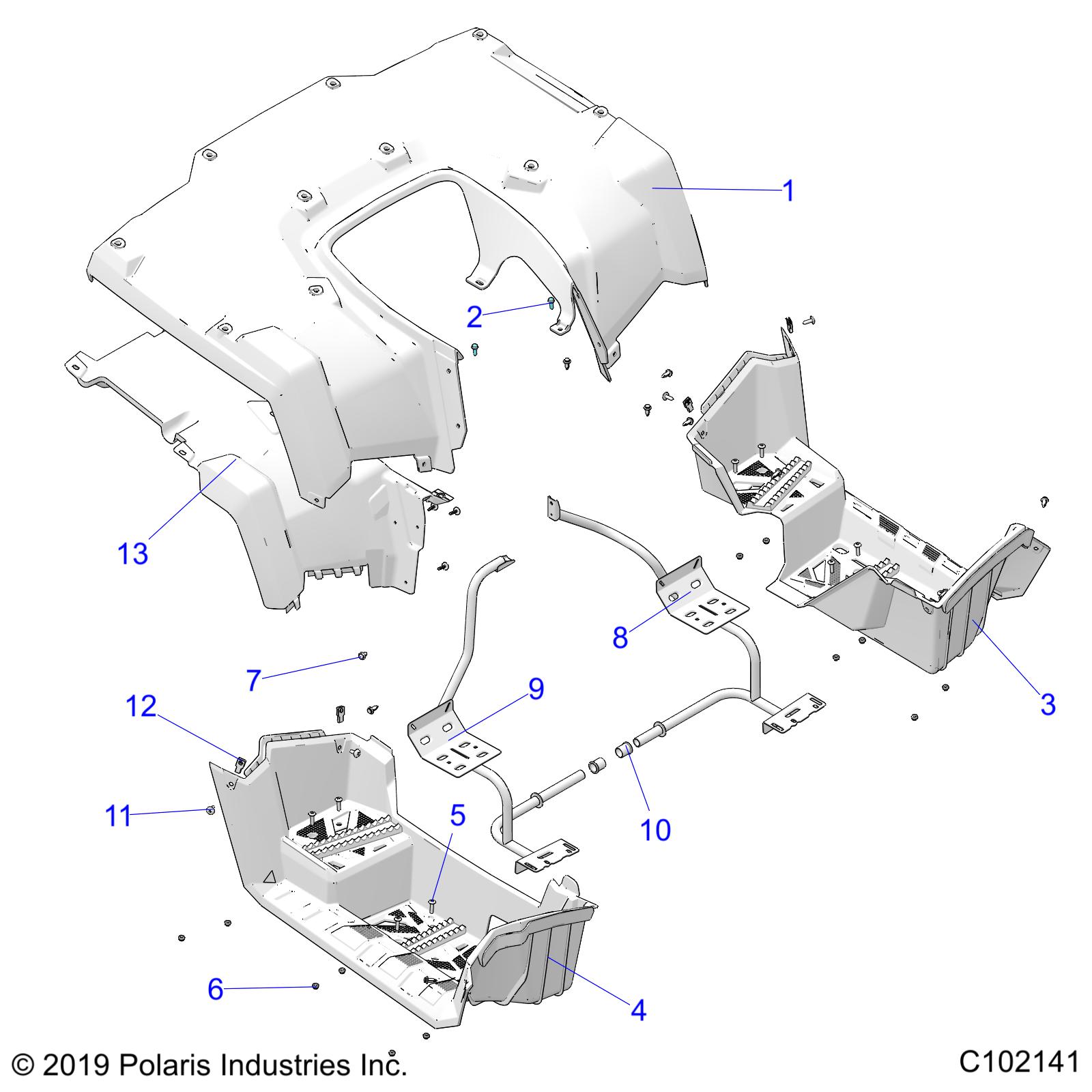 BODY, REAR CAB and FOOTWELLS - A20SDA57A5/L4/E57A4/B4/LE (C102141)