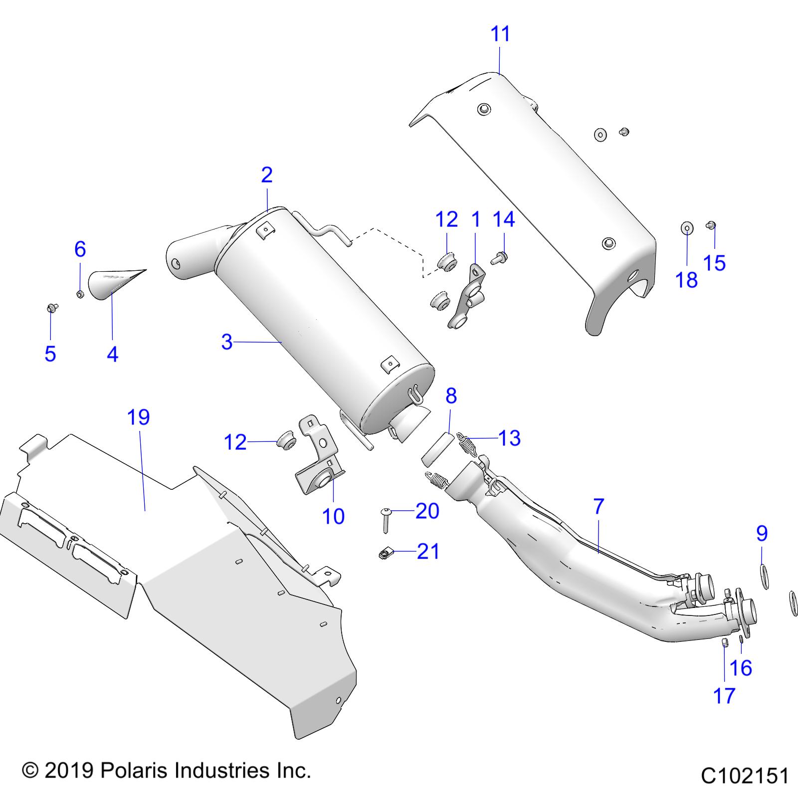 ENGINE, EXHAUST - A20SXD95A9/E95AG/CAG (C102151)