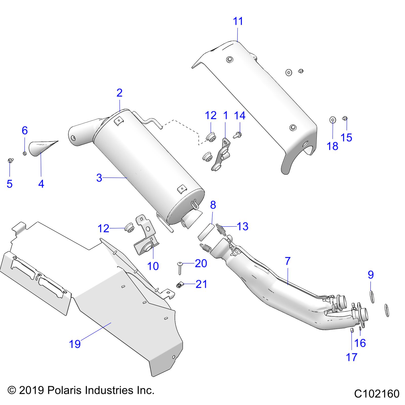 ENGINE, EXHAUST - A20SXA85A1/A7/CA1/CA7/E85A9/AF/AP/CA9/CAF/CAP/V85AP/CAP (C102160)