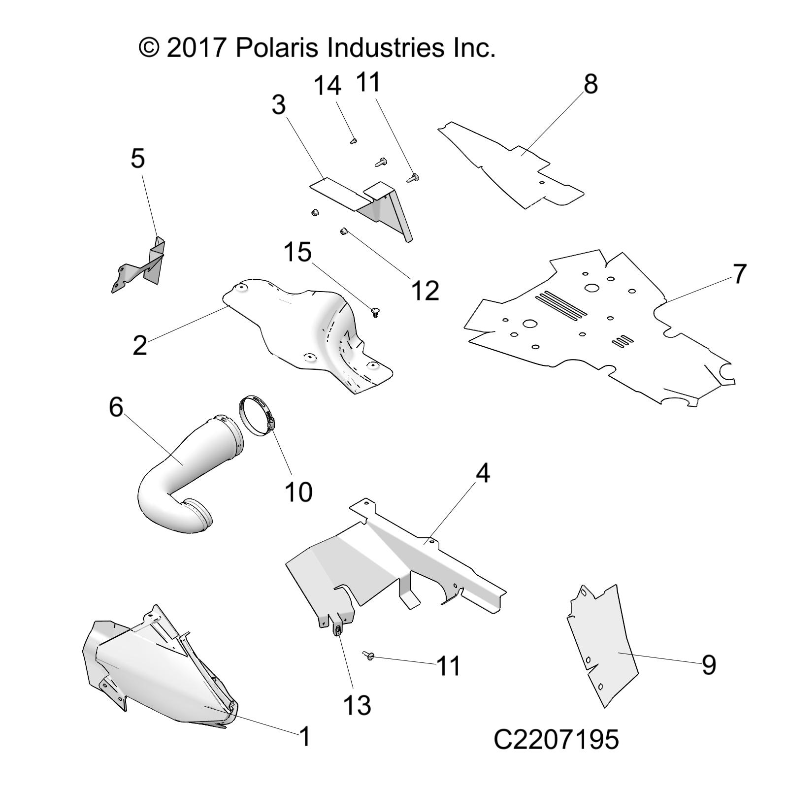 BODY PANELS, THERMAL SHIELDS - A-17-01-B Applies to 2016 Sportsman 850/1000 High Lifter Models AFTER Safety Recall A-17-01-B has been completed  (C2207195)