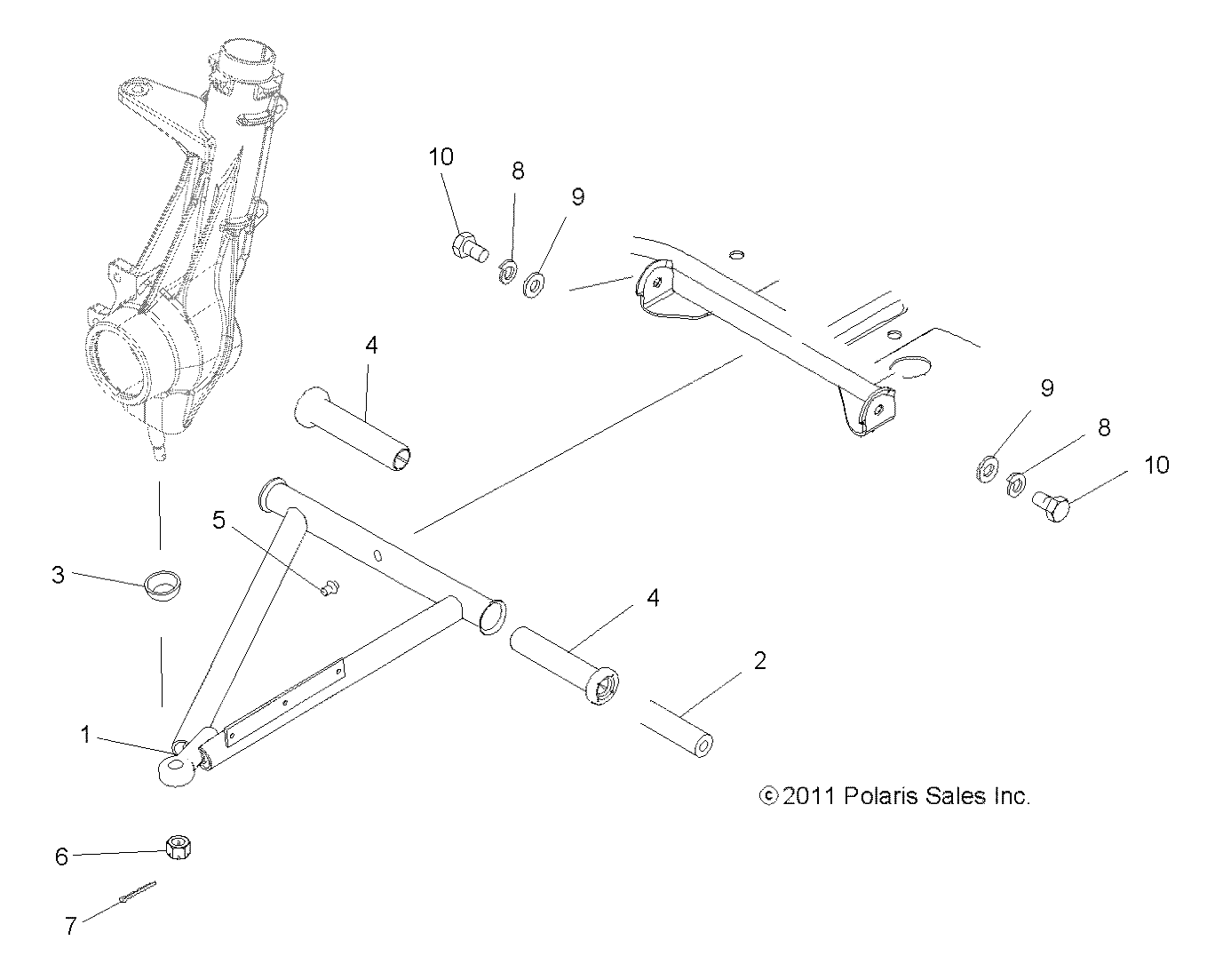 SUSPENSION, A-ARM and STRUT MOUNTING - A11MB46FZ  (49ATVAARM11HAWK)