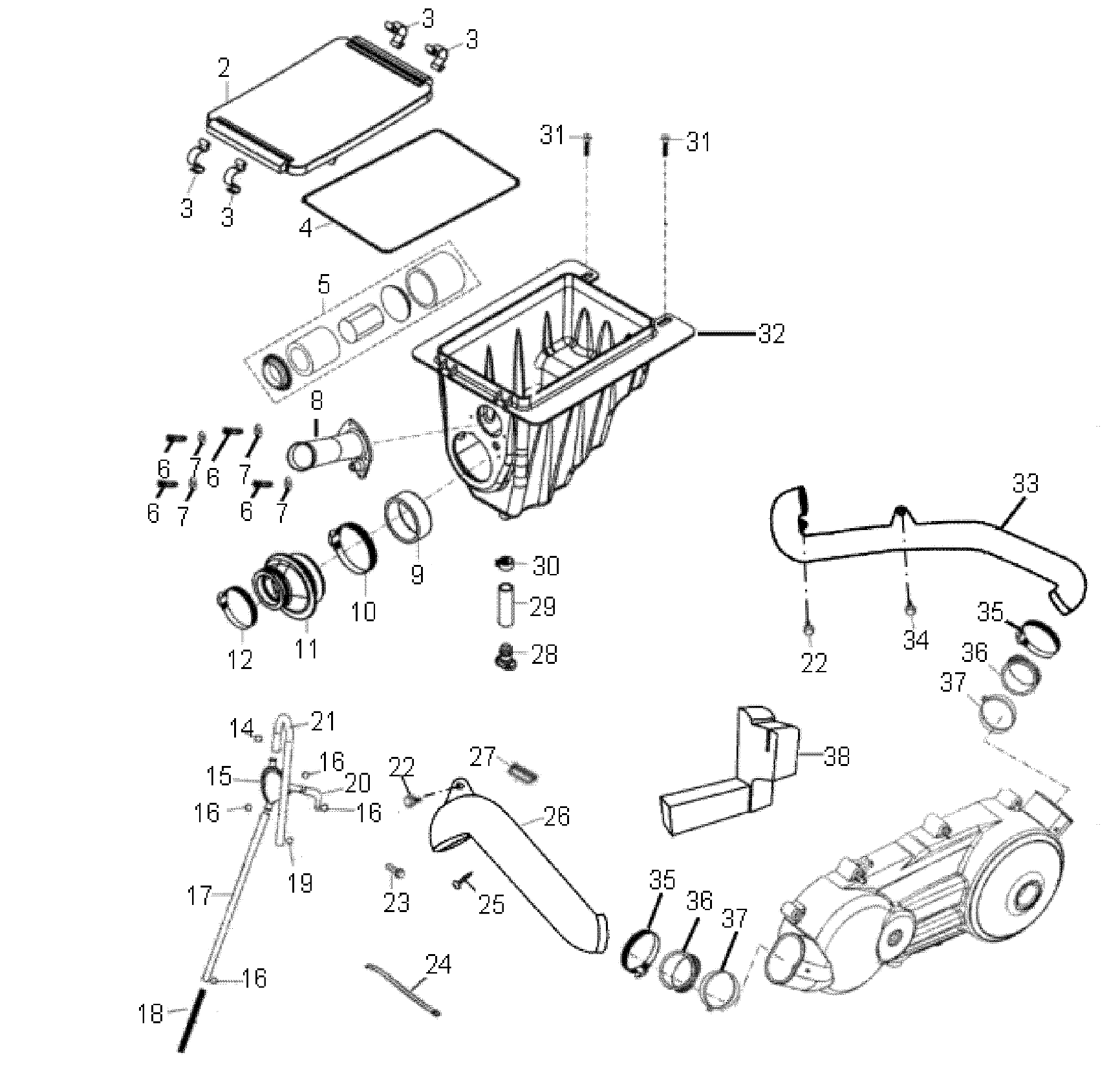 AIR CLEANER - A07SB20AA (49ATVAIRBOX07SAW)