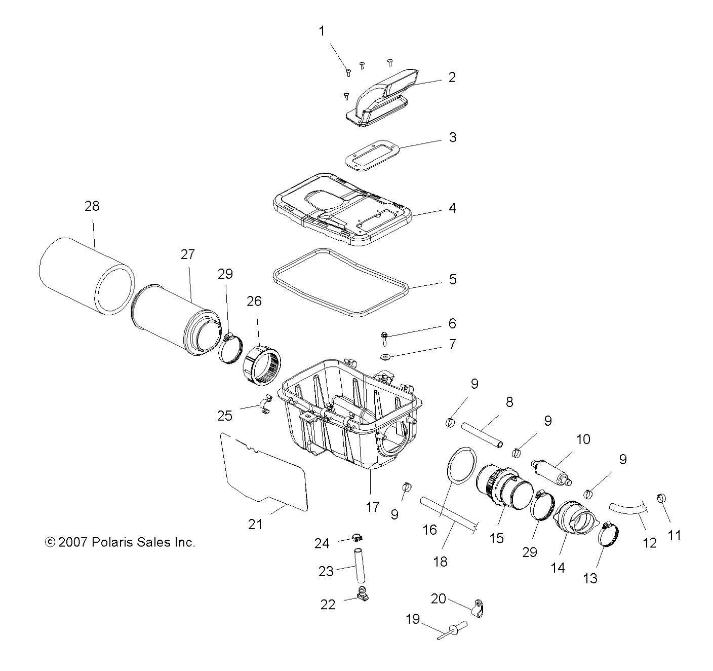 ENGINE, AIR INTAKE SYSTEM - A08BG50FA (49ATVAIRBOX08SCRAM)