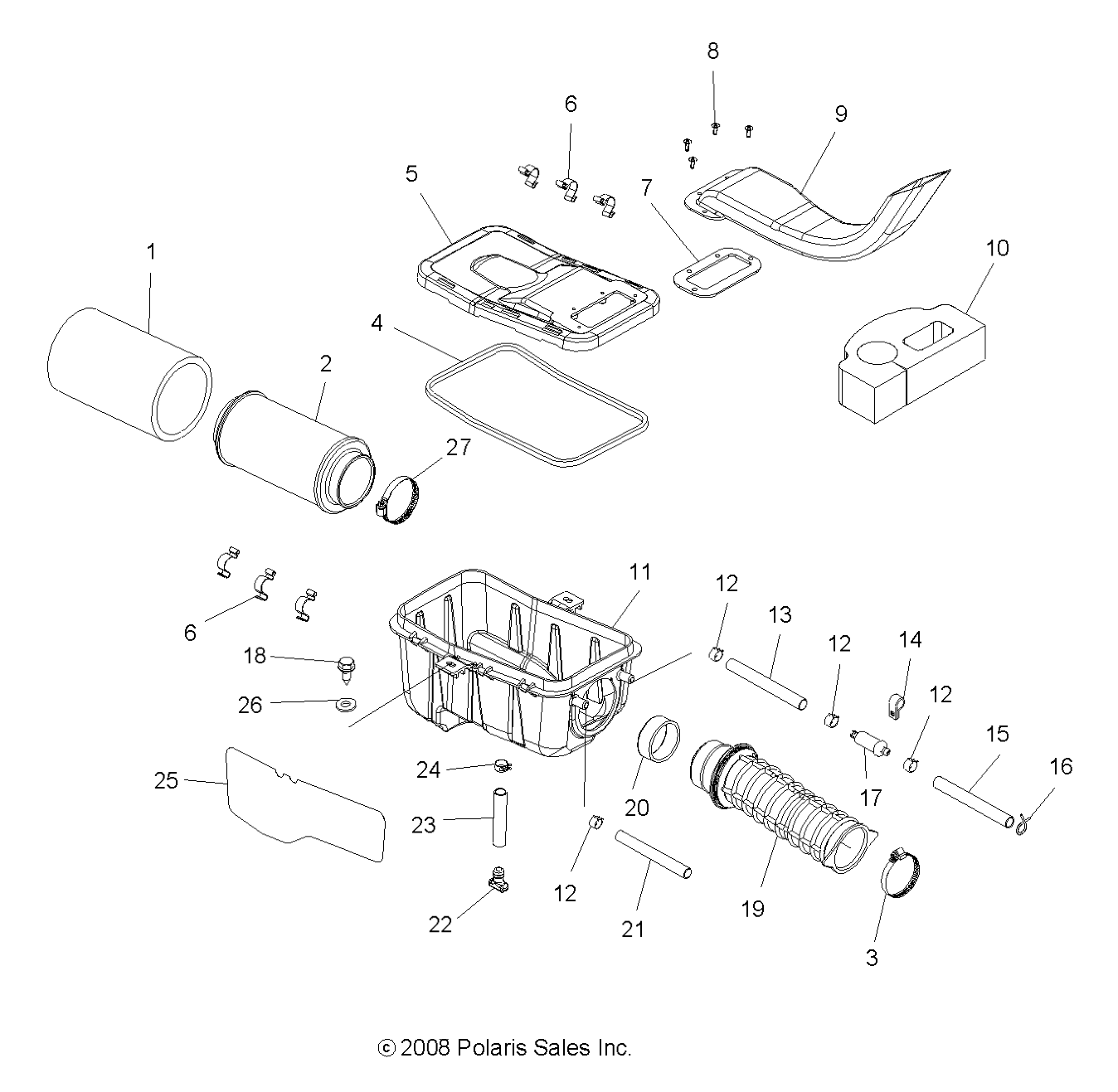 BODY, AIR INTAKE SYSTEM - A08MH50AX/AZ (49ATVAIRBOX08SP500)