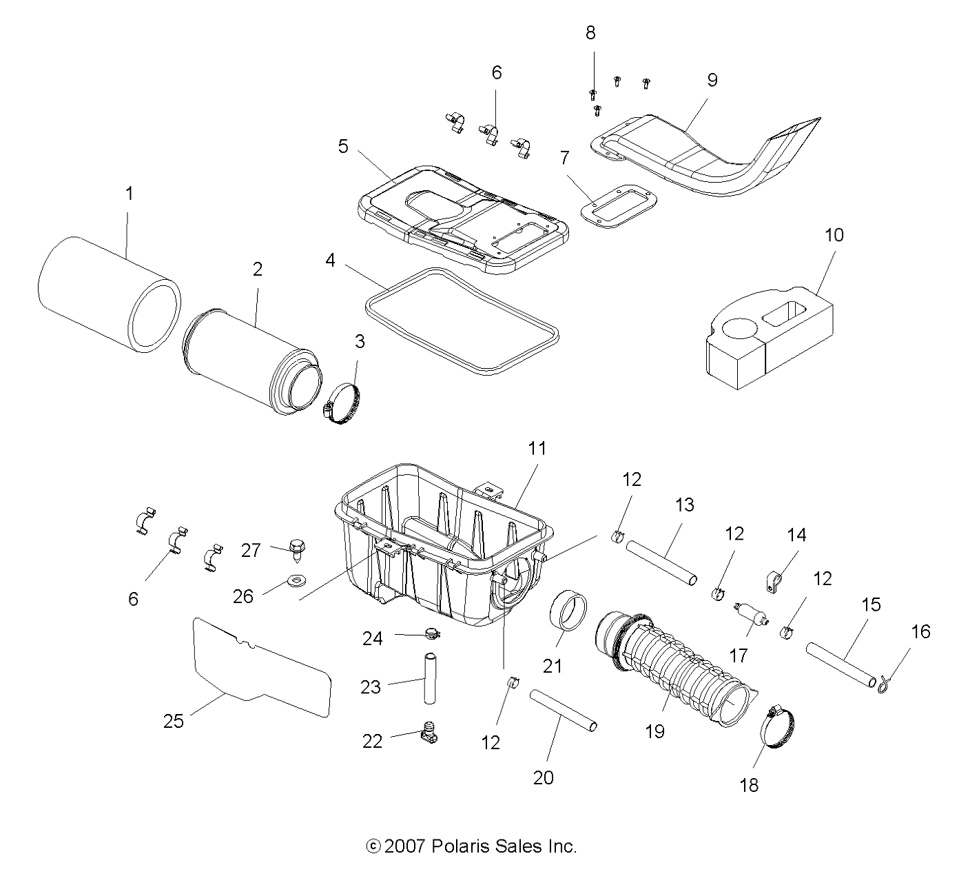 ENGINE, AIR INTAKE SYSTEM - A08MH50SS/SQ (49ATVAIRBOX08SP500EFI)