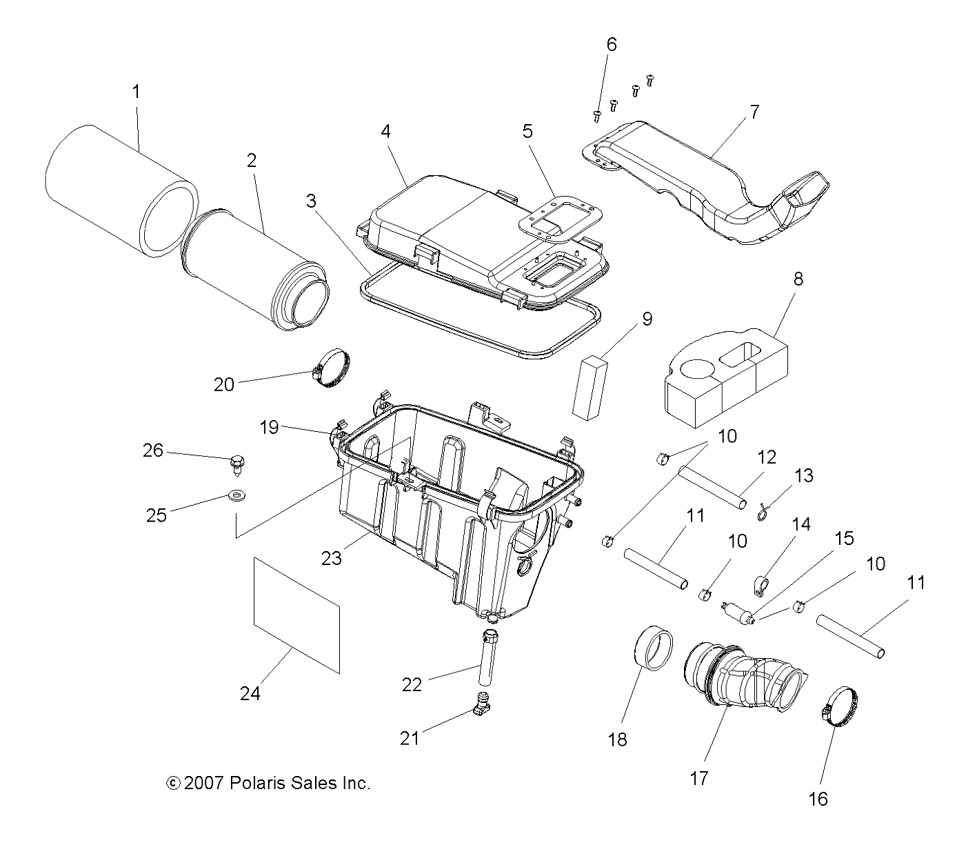 ENGINE, AIR INTAKE SYSTEM - A09TN50AX/AZ (49ATVAIRBOX08SPX25)