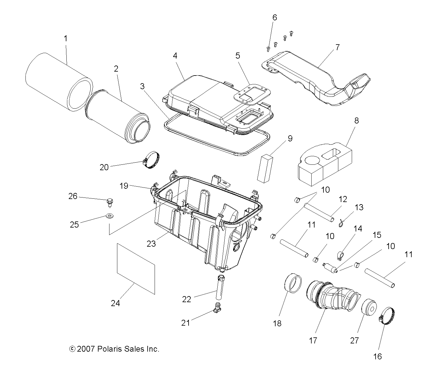 ENGINE, AIR INTAKE SYSTEM - A09TN50EA (49ATVAIRBOX08X2500QUAD)