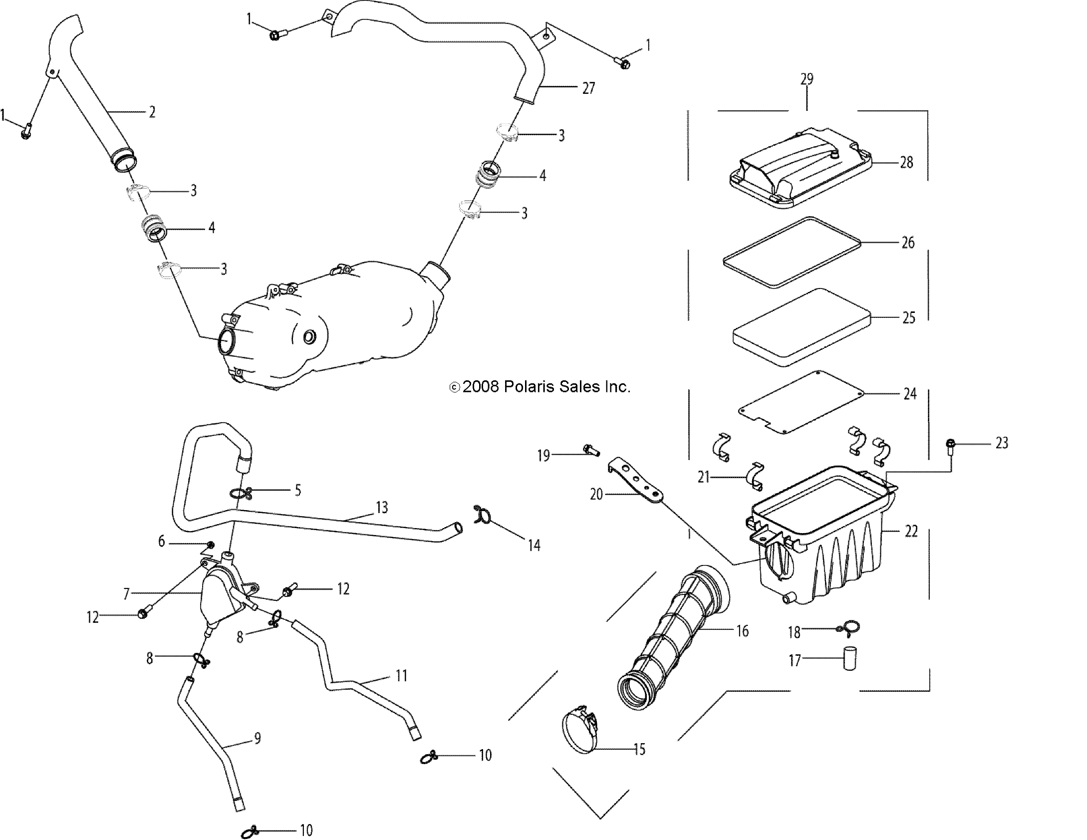 ENGINE, AIR INTAKE SYSTEM - A09KA09AB/AD (49ATVAIRBOX09OUT90)