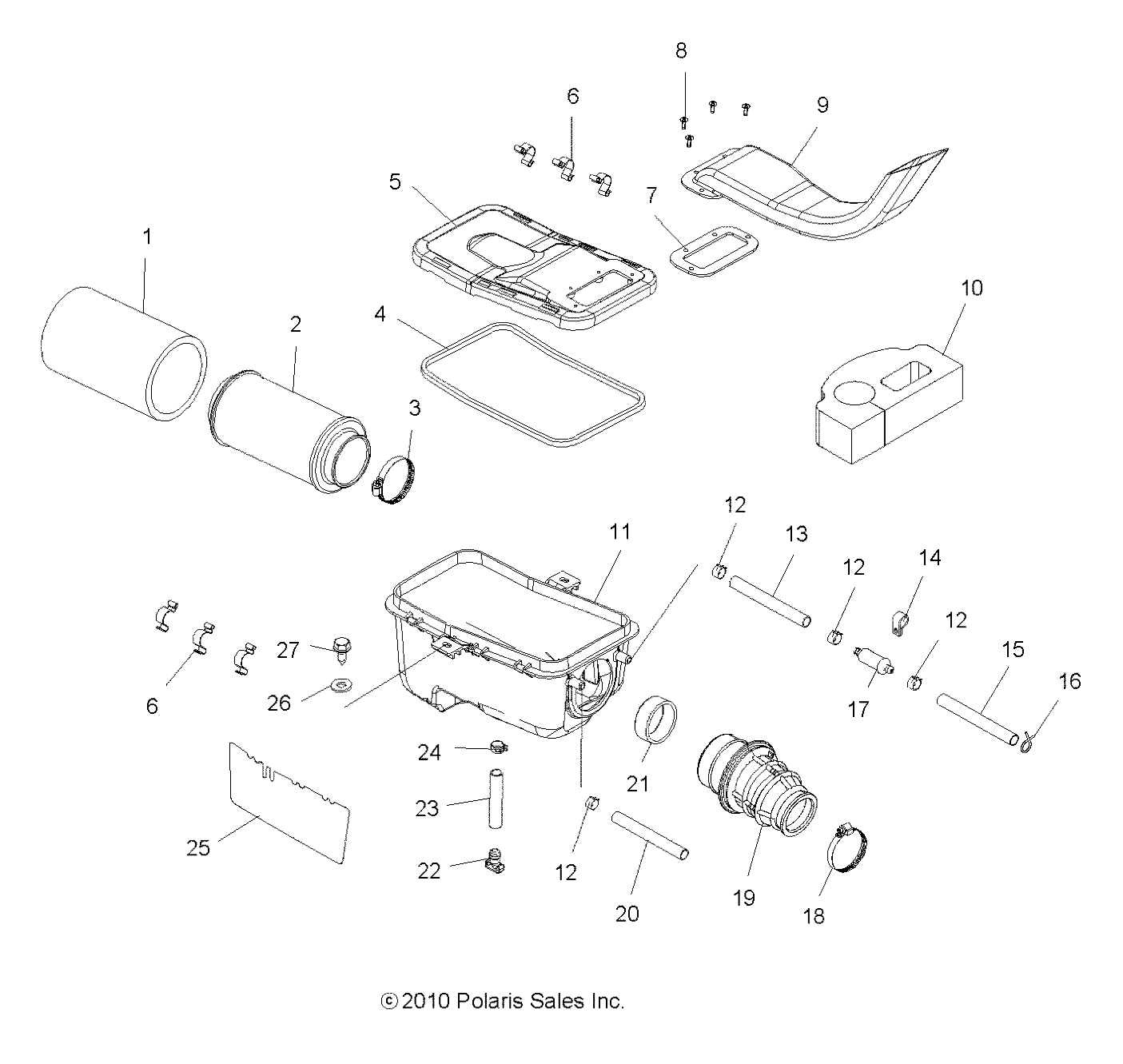 ENGINE, AIR INTAKE SYSTEM - A12MN50ET/EX (49ATVAIRBOX11SP500TR)