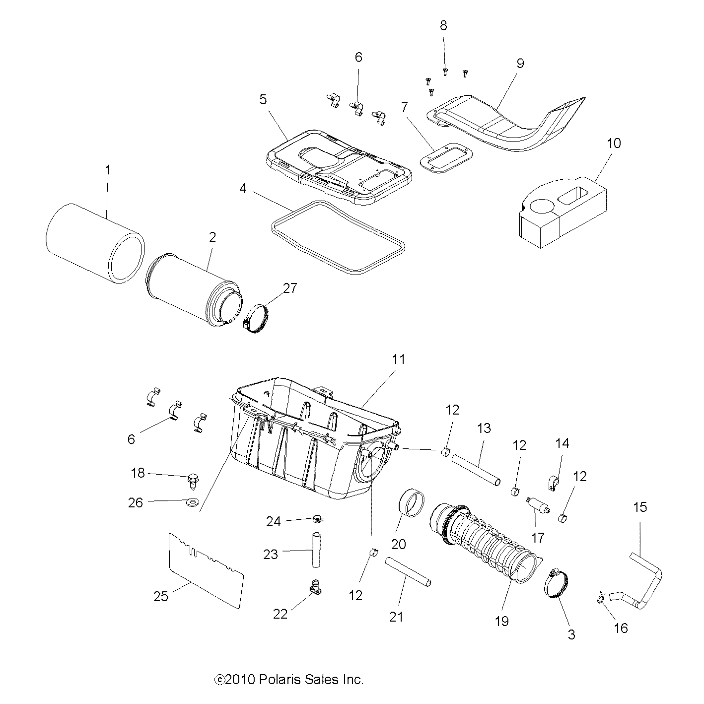 ENGINE, AIR INTAKE SYSTEM - A13MH50TD (49ATVAIRBOX12SP500)