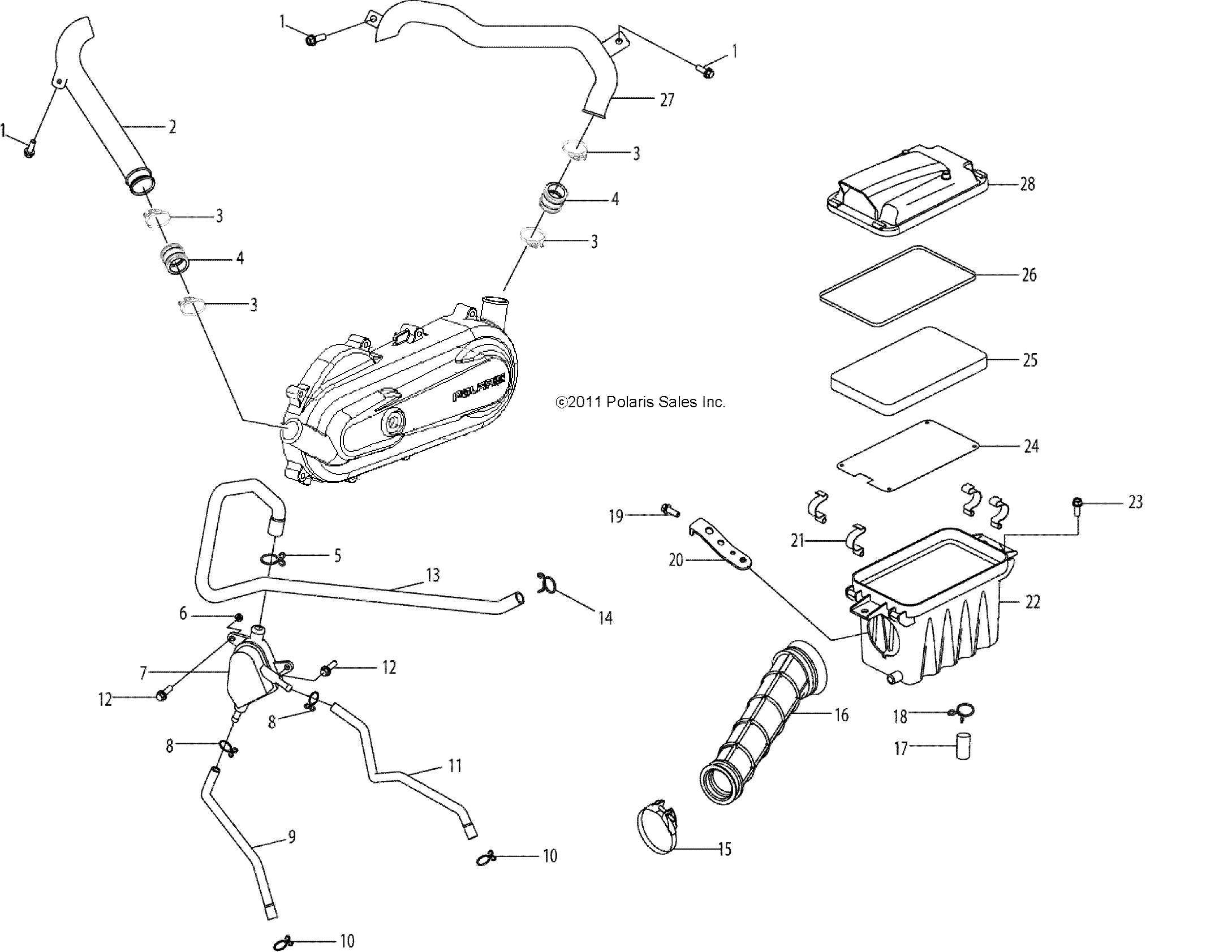 ENGINE, AIR INTAKE SYSTEM - A13KA09AD/AF (49ATVAIRBOX12SP90)