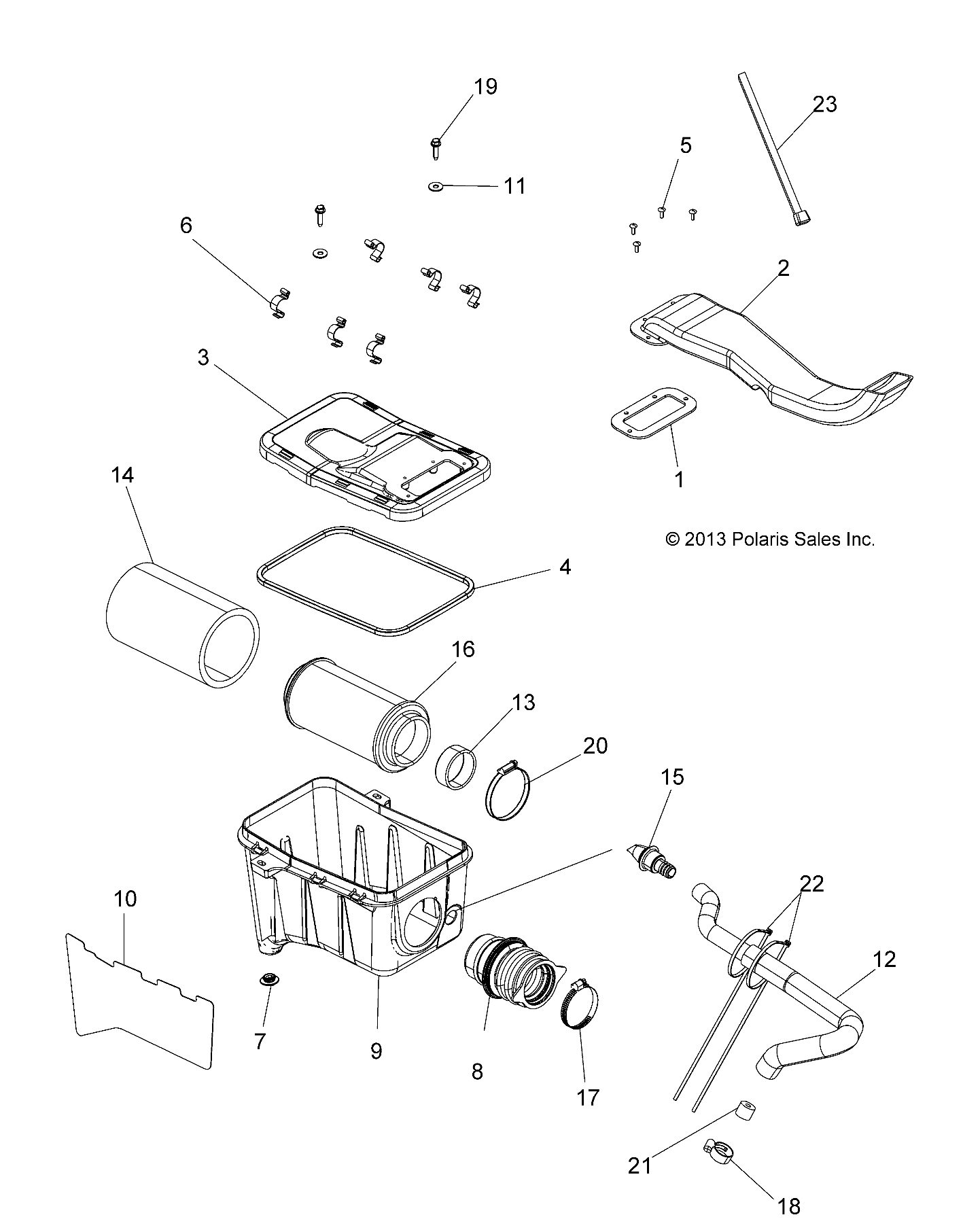 ENGINE, AIR INTAKE SYSTEM - A14DH57FJ (49ATVAIRBOX14570TRG)