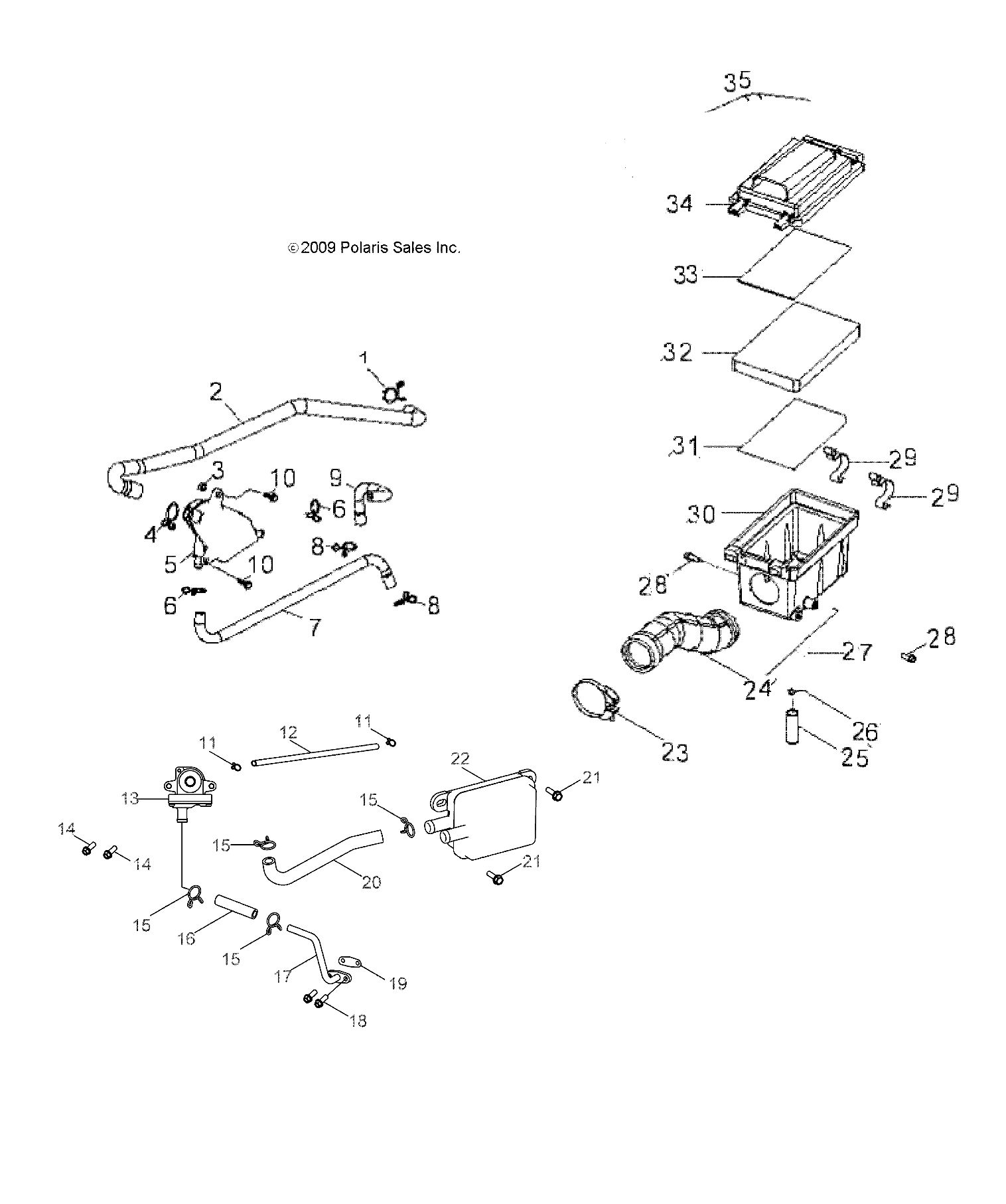 ENGINE, AIR INTAKE SYSTEM - A15YAK05AD/AF (49ATVAIRBOX14OUT50)