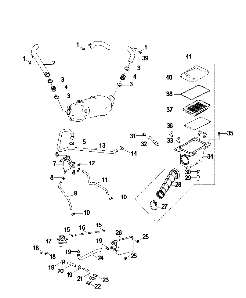 ENGINE, AIR INTAKE SYSTEM - A14FA09AA (49ATVAIRBOX14SP90)