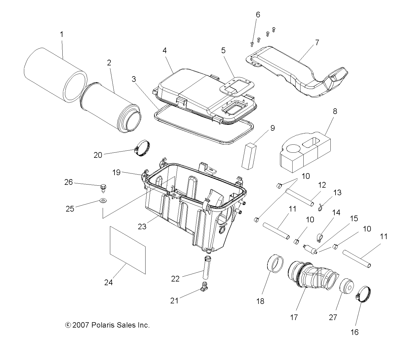 ENGINE, AIR INTAKE SYSTEM - A09DN50EA (49ATVAIRINTAKE08SPTRG500Q)