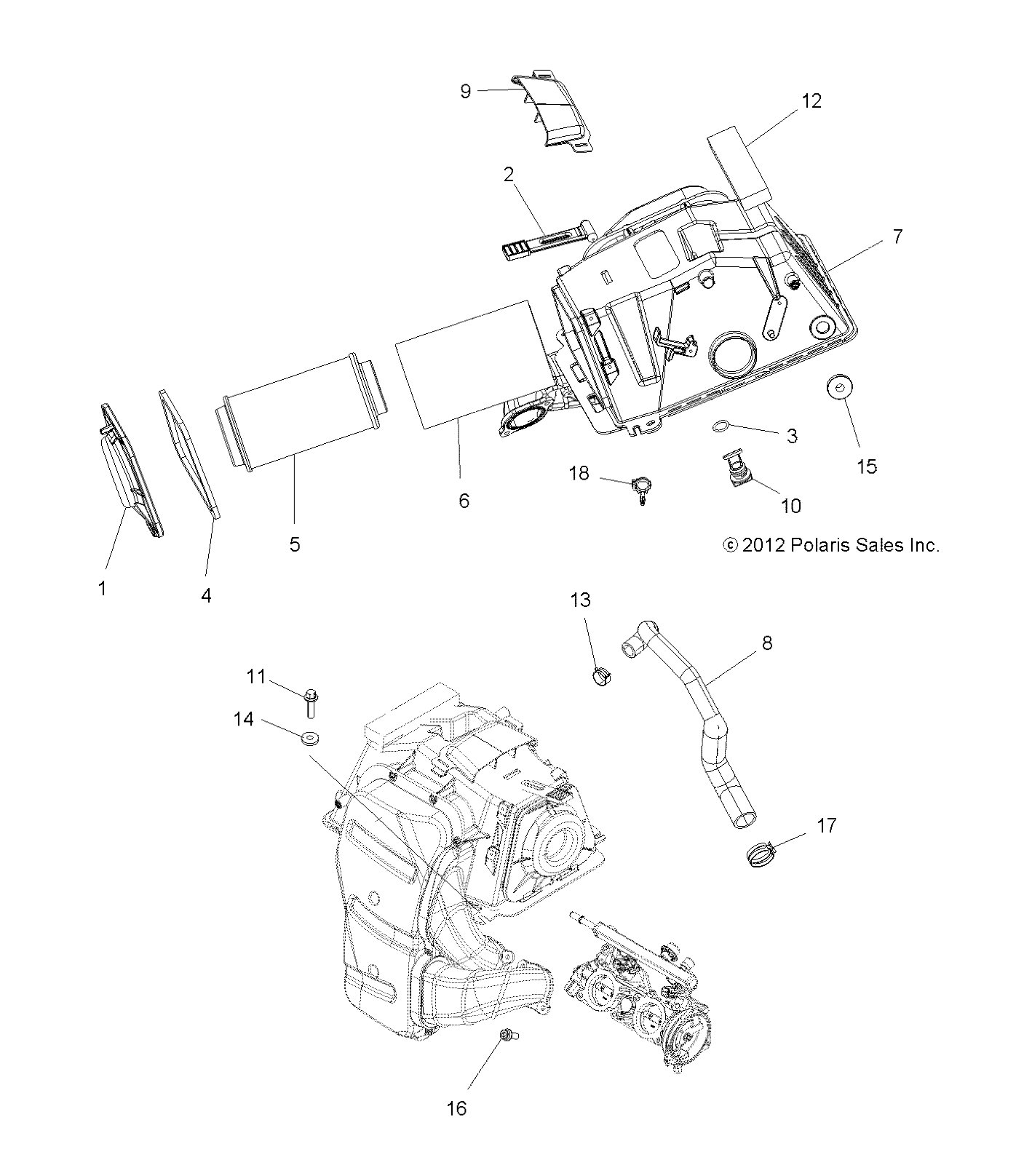 ENGINE, AIR INTAKE - A15SVE95FW (49ATVAIRINTAKE13850SCRAM)