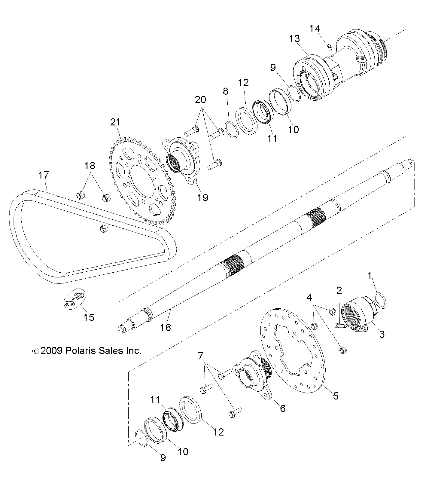 DRIVE TRAIN, REAR AXLE and HOUSING - A10EA32FA (49ATVAXLE10TBLZR)