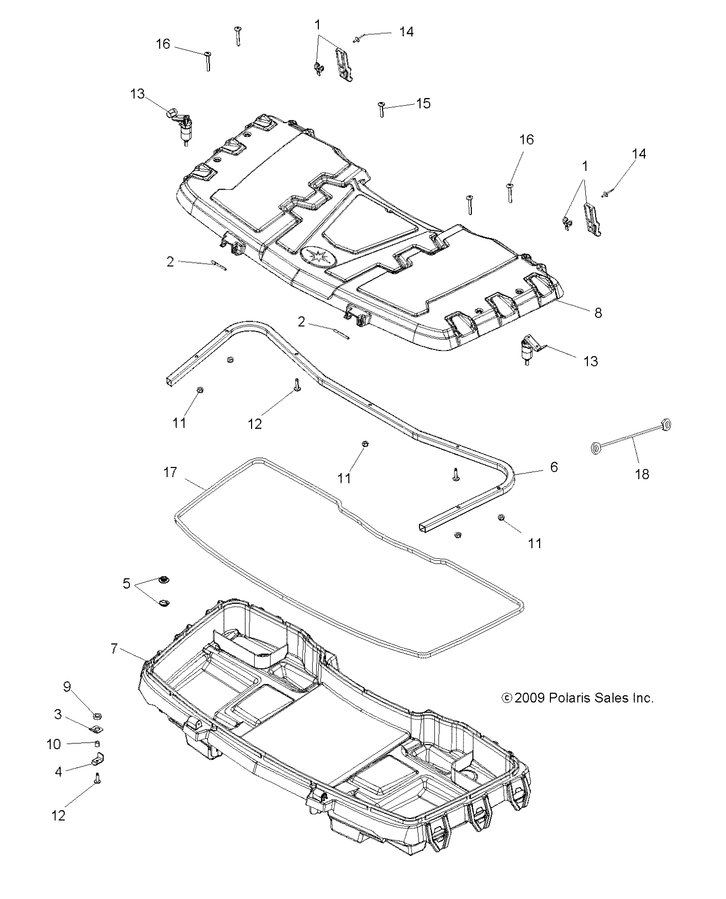 BODY, FRONT CARGO BOX (Built 8/31/09 and Before) - A10TN55AL/AX (49ATVBOX10SP550)