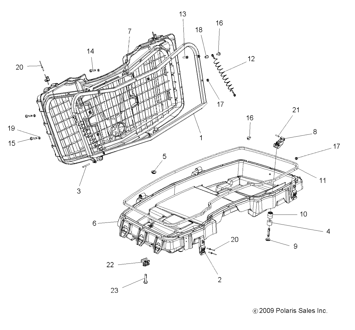 BODY, FRONT CARGO BOX (Built 12/17/09 and Before) - A10ZX85AK (49ATVBOX10SPXP850)