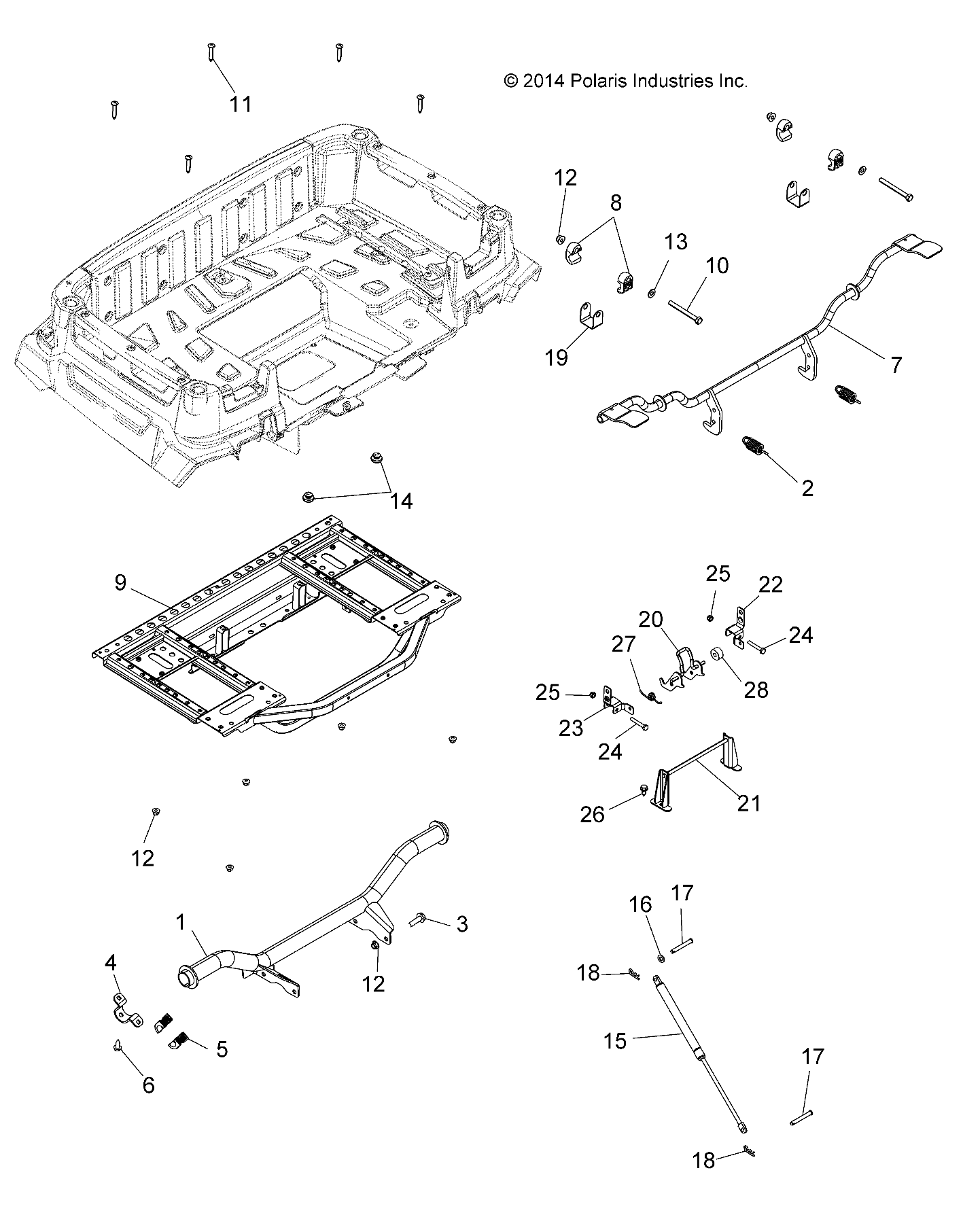 BODY, REAR BOX FRAME AND PIVOT - A15SWE57AA/AD (49ATVBOX15570X2)