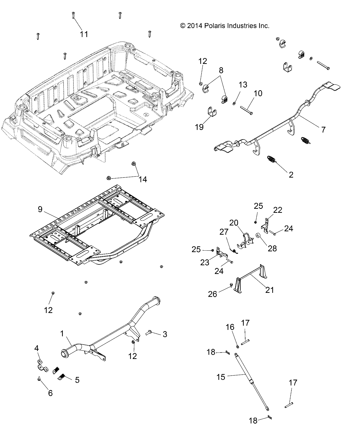 BODY, REAR BOX FRAME AND PIVOT - A15SWE57FA (49ATVBOX14570UTE)