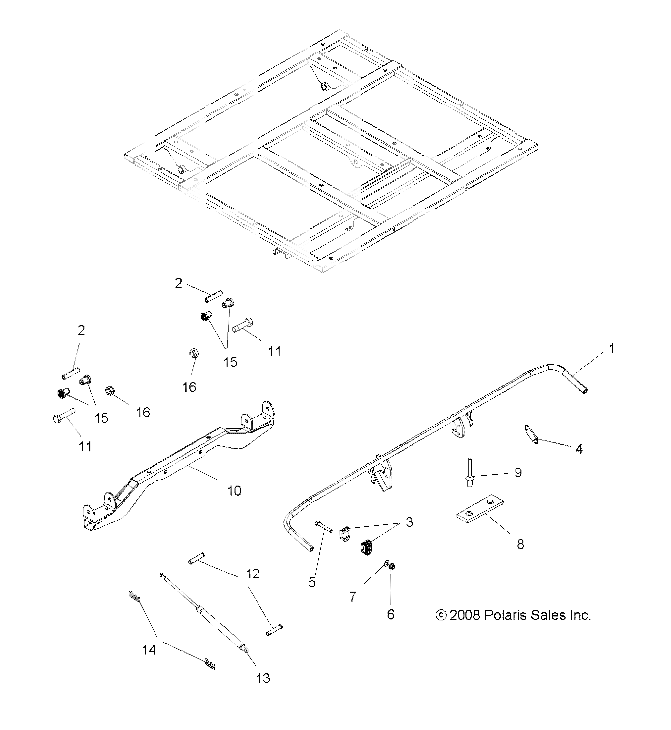 BODY, DUMP BOX LEVER and SHOCK MOUNTING - A10CL76AA (49ATVBOXMTG096X6)