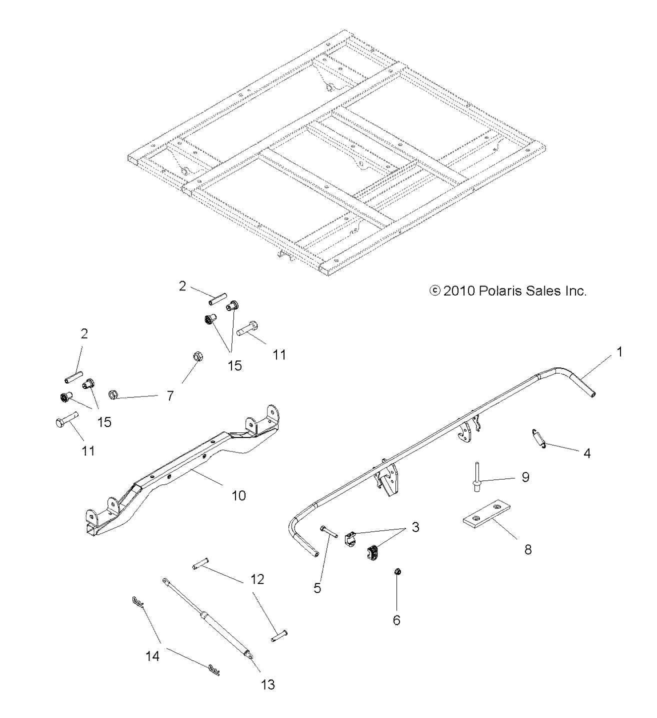 BODY, DUMP BOX LEVER and SHOCK MOUNTING - A13CF76AA (49ATVBOXMTG116X6)