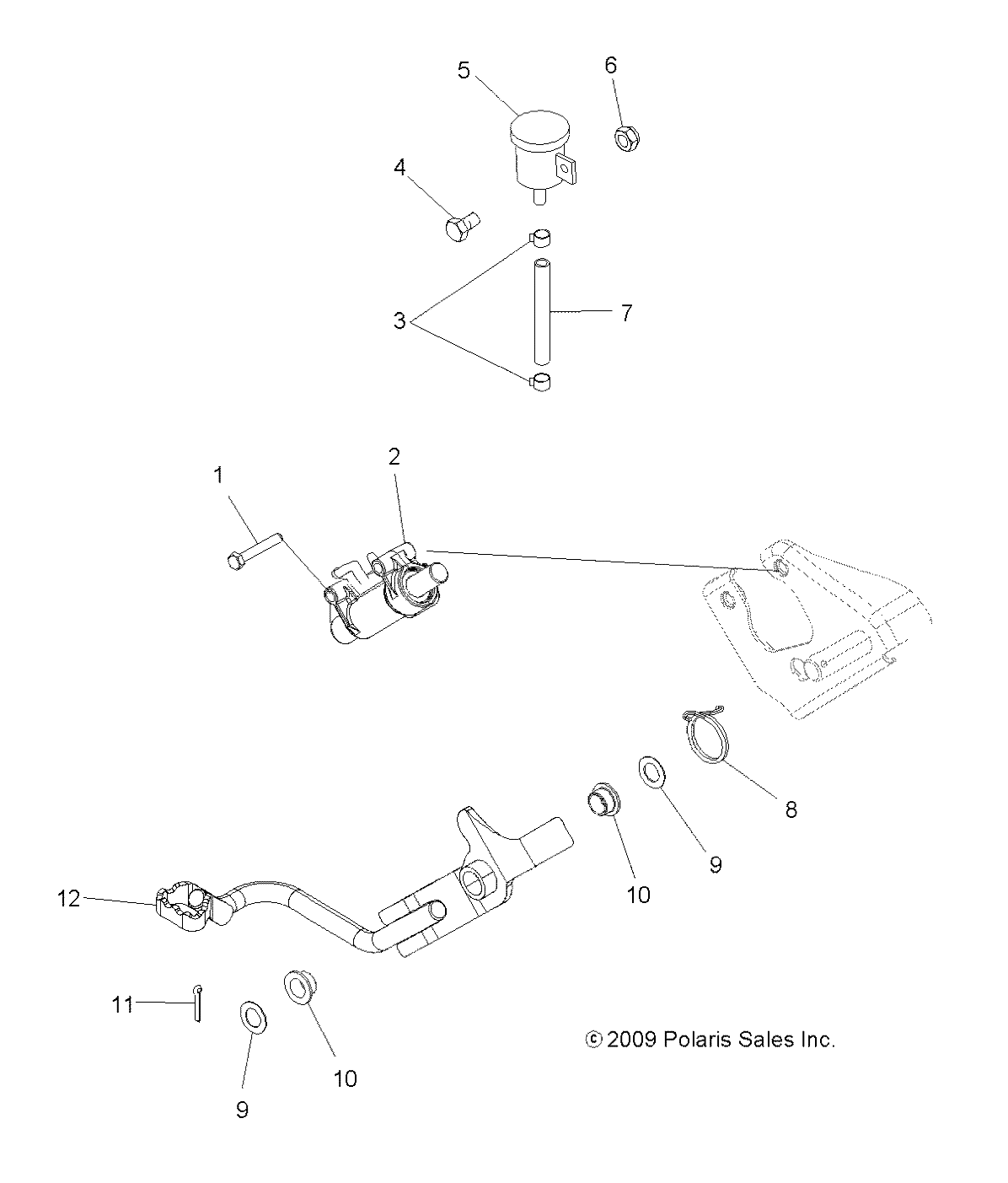 BRAKES, BRAKE PEDAL and REAR MASTER CYLINDER - A10LH46AX/AZ (49ATVBRAKEFOOT10SP400)