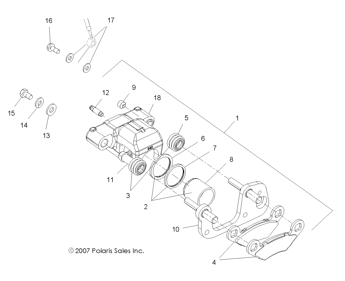 BRAKES, FRONT CALIPER - A09BA32AA (49ATVBRAKEFRT08SCRAM)