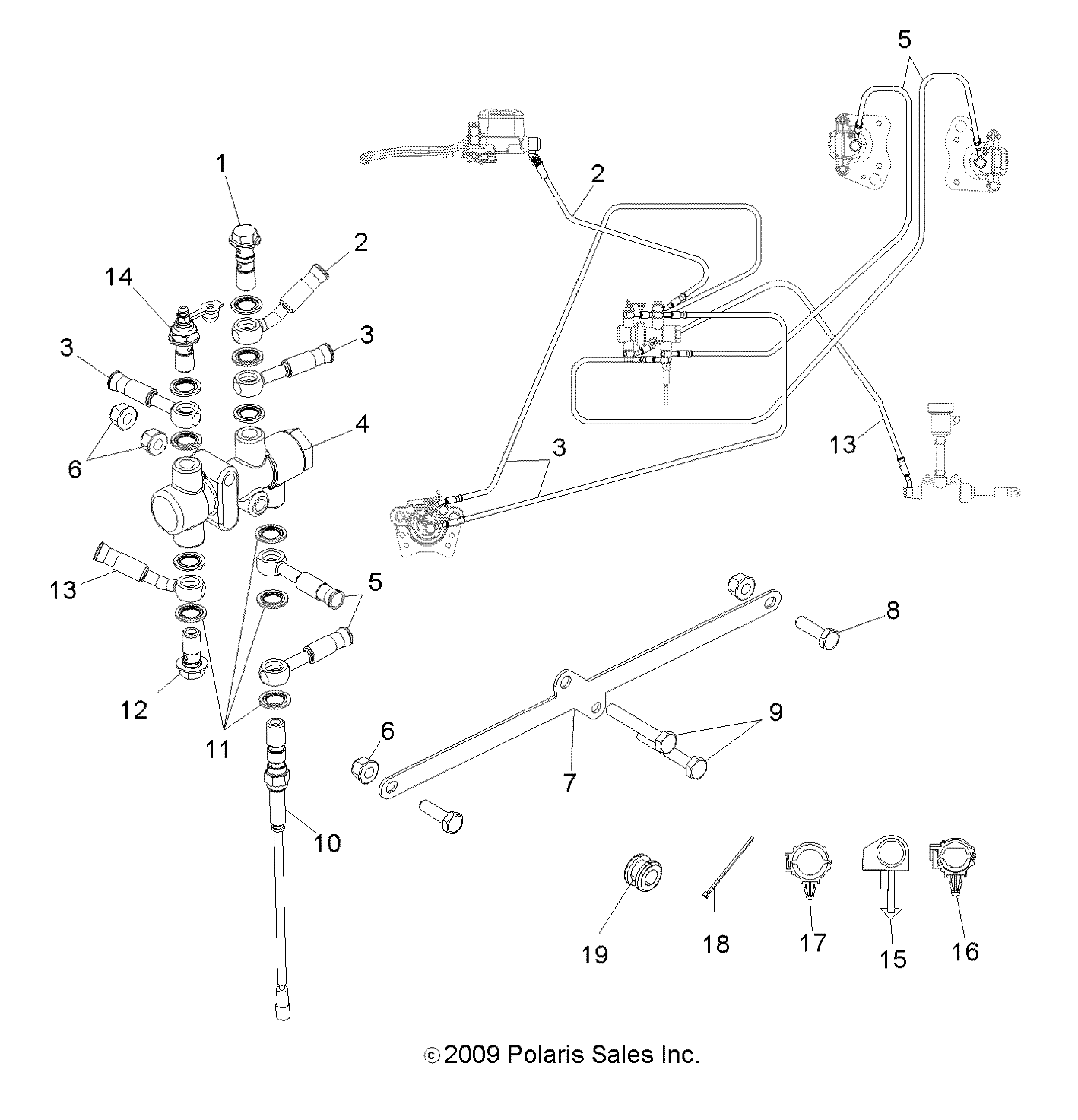 BRAKES, VALVE SYSTEM and LINES - A10NG50FA (49ATVBRAKELINE10BOSSI)