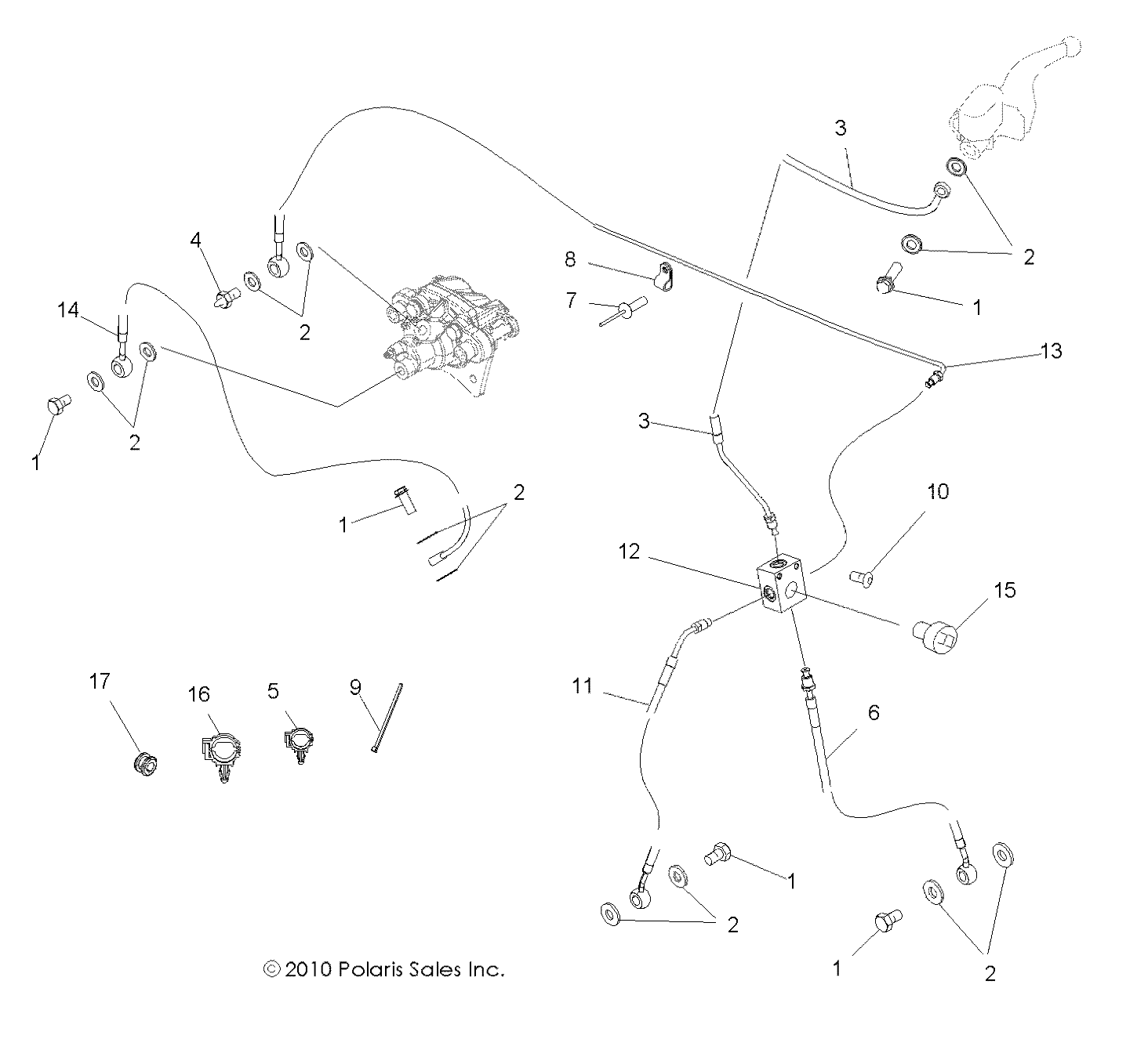 BRAKES, LINES and ASSEMBLY - A11EA32AA (49ATVBRAKELINE11TBLZR)