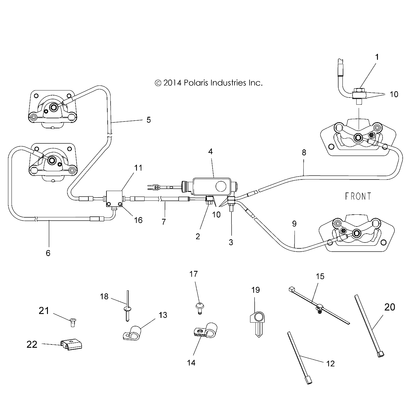 BRAKES, BRAKE LINES AND MASTER CYLINDER - A15DAA32AA/AJ (49ATVBRAKELINE15325)