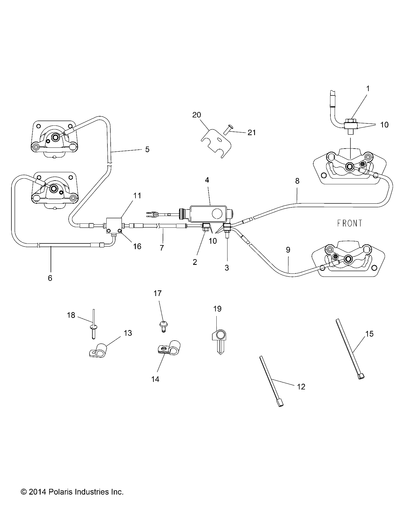 BRAKES, BRAKE LINES AND MASTER CYLINDER - A15DAA32EA/EJ (49ATVBRAKELINE15325E)