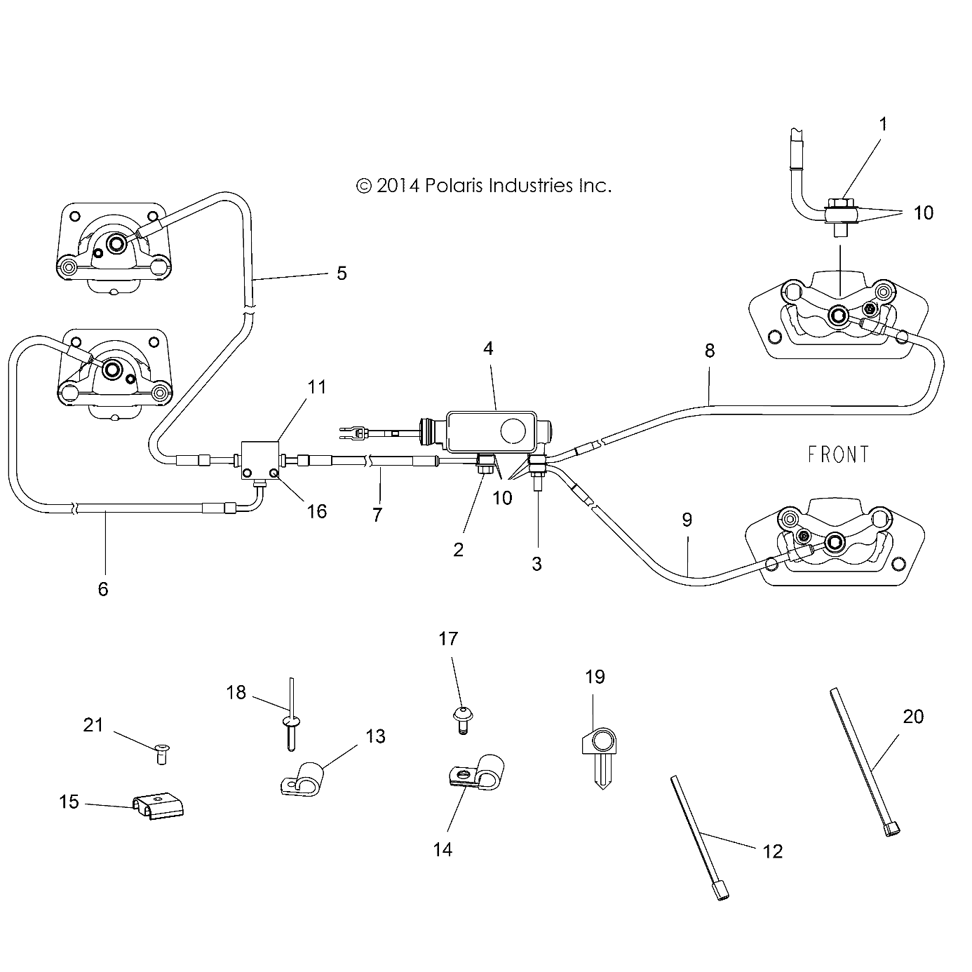 BRAKES, BRAKE LINES AND MASTER CYLINDER - A16DAE87AL (49ATVBRAKELINE15ACE570)