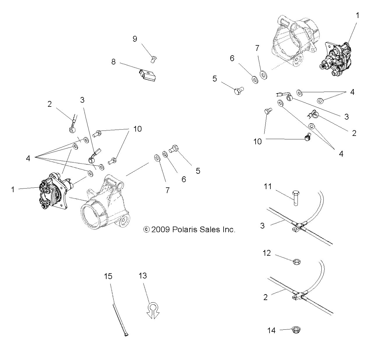 BRAKES, REAR BRAKE LINES - A10MH50FX/FF (49ATVBRAKELINERR10SPTR)