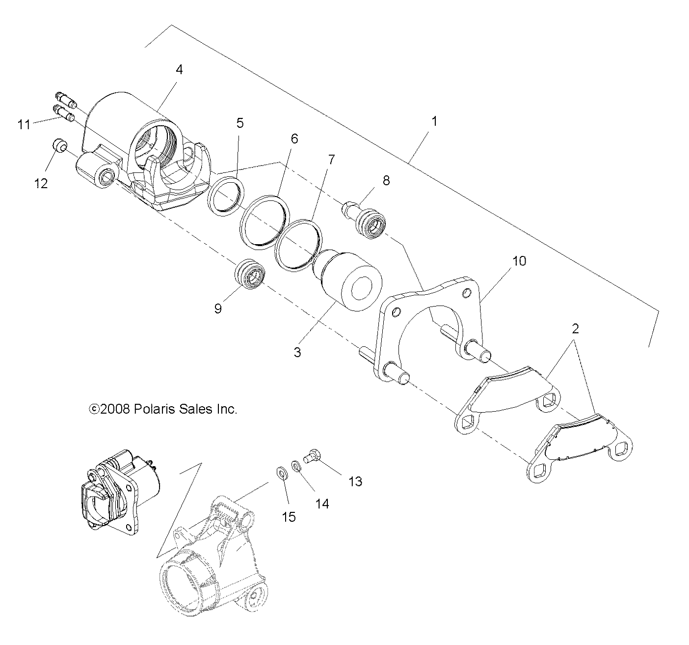 BRAKES, REAR CALIPERS - A18SWE57B1 (49ATVBRAKERR09SP500)