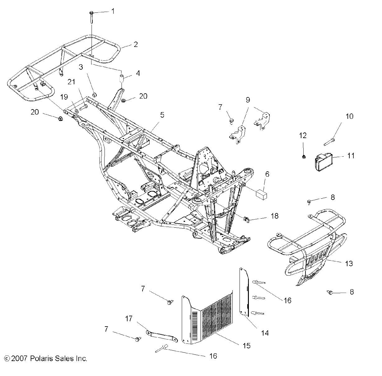 CHASSIS, FRAME, RACKS and BUMPER - A09CA32AA (49ATVBUMPER08BOSS)