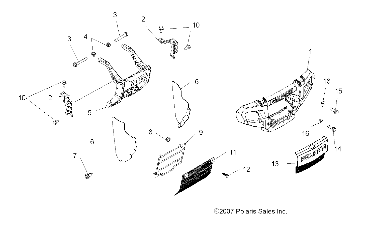 BODY, FRONT BUMPER and MOUNTING - A08DN50EA (49ATVBUMPER08SPTRG500QD)