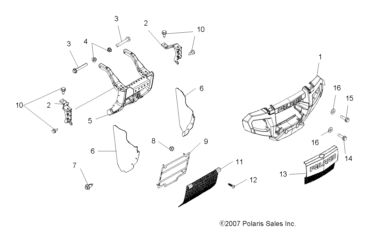 BODY, FRONT BUMPER and MOUNTING - A09DN76FC (49ATVBUMPER08SPTRG800I)