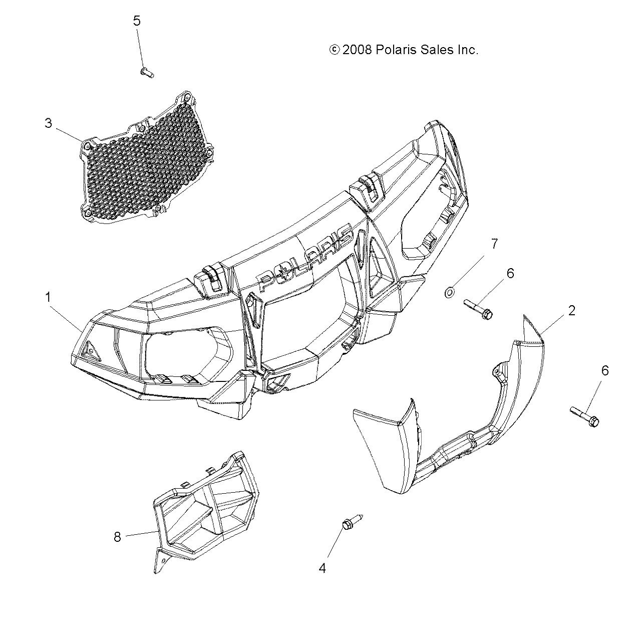 BODY, FRONT BUMPER and MOUNTING - A09ZN85FL/8CFL (49ATVBUMPER09SPXP550)