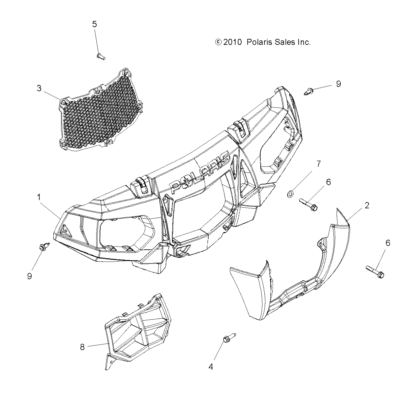 BODY, FRONT BUMPER and MOUNTING - A09ZN55AL/AQ/AS/AT/AX (49ATVBUMPER09XP550)