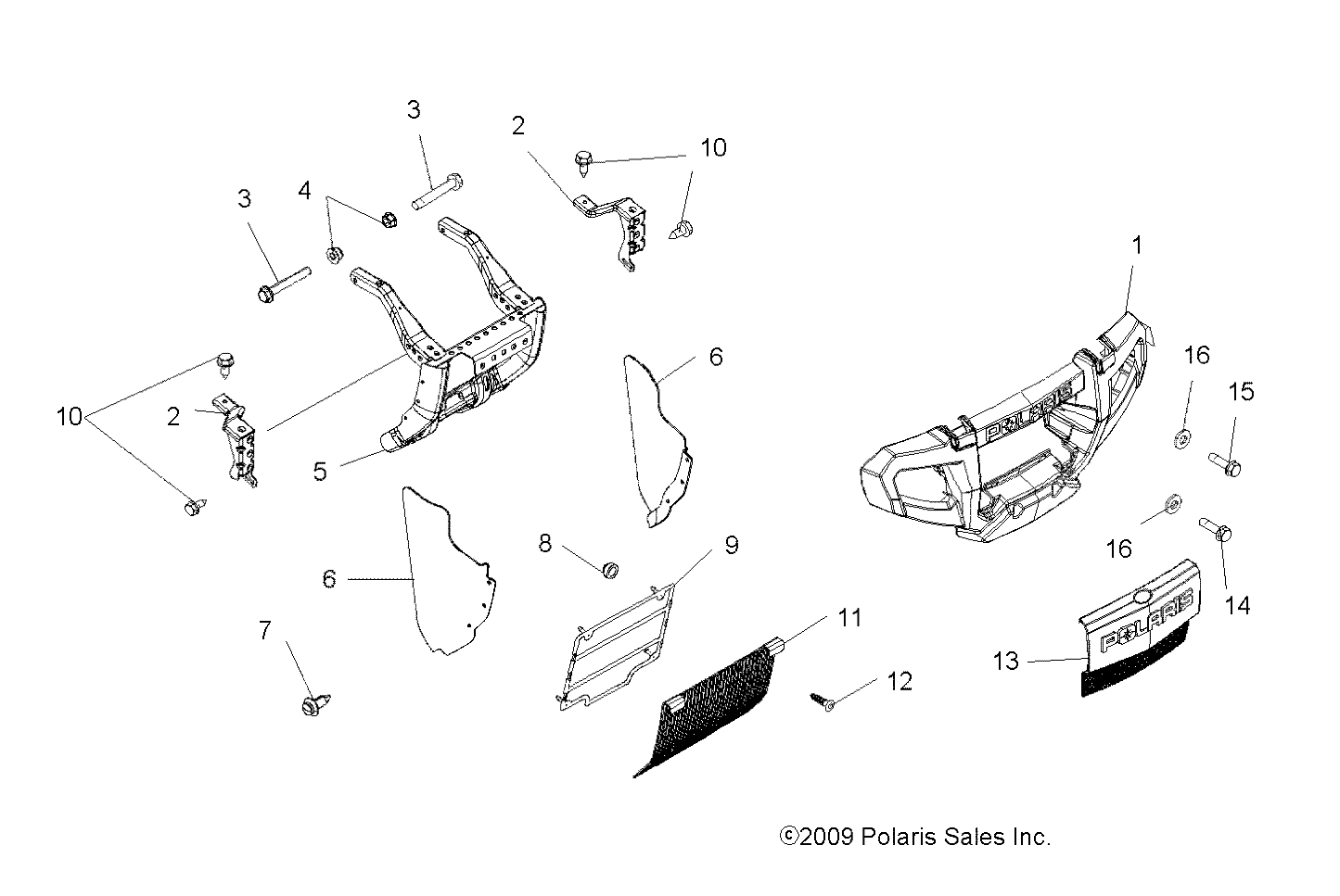 BODY, FRONT BUMPER and MOUNTING - A10DH50FX (49ATVBUMPER10SP500TRGI)