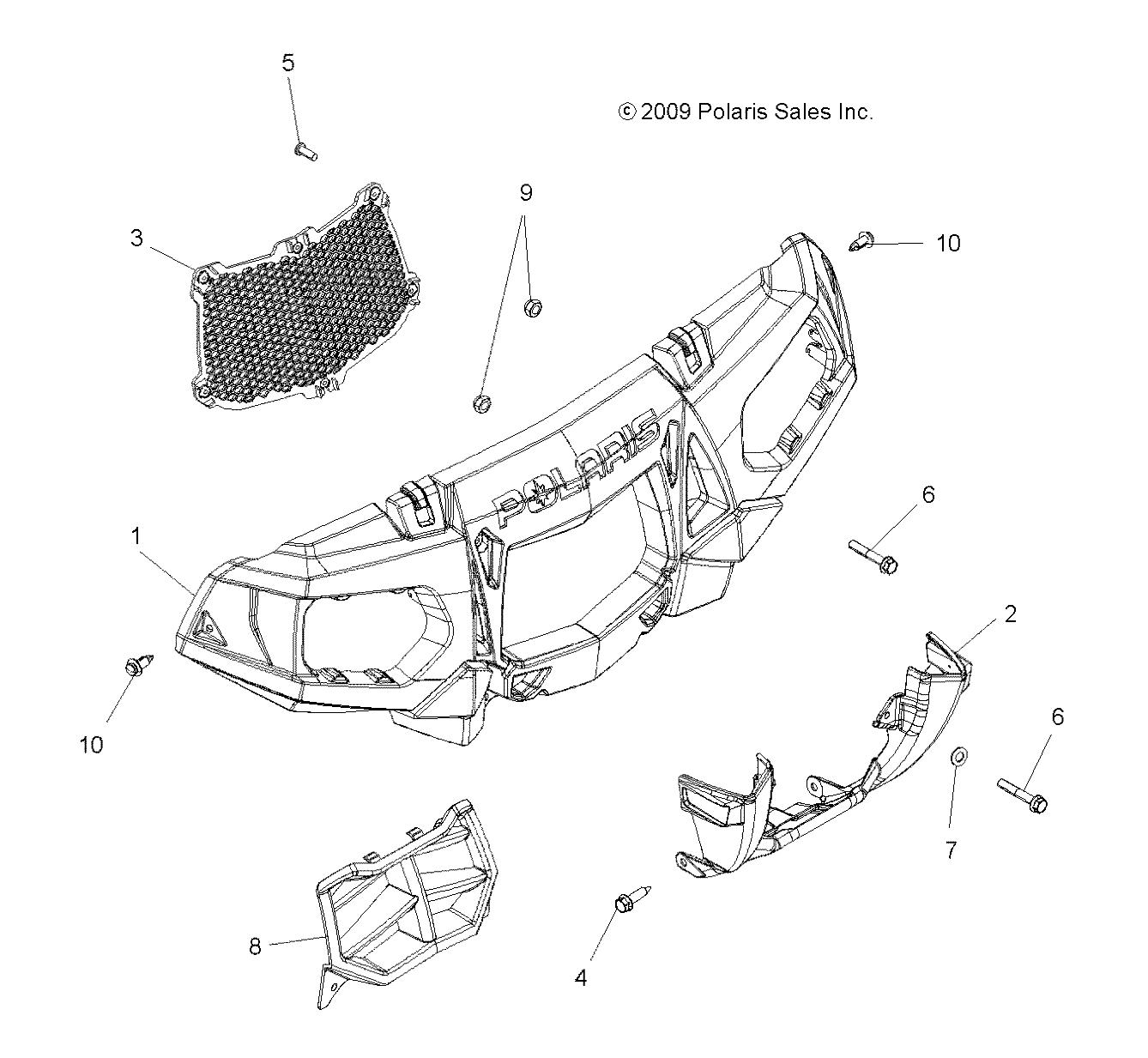 BODY, FRONT BUMPER and MOUNTING - A10ZN55AL/AQ/AX (49ATVBUMPER10XP550)