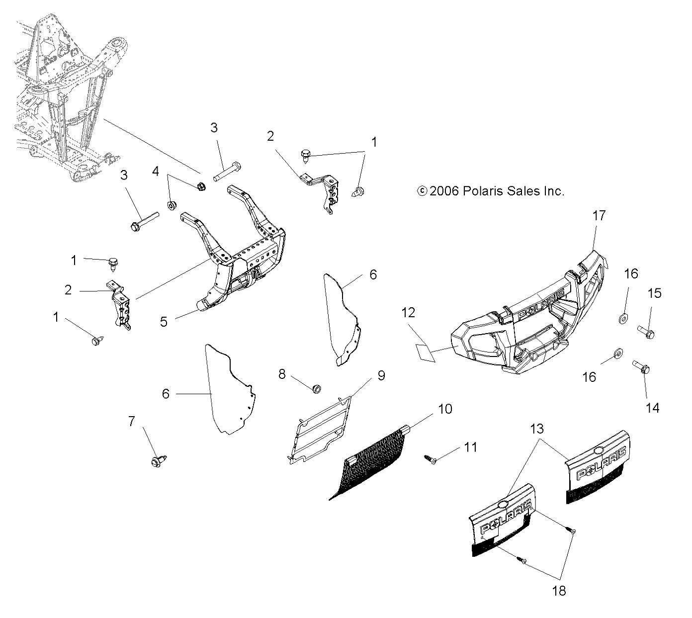 BUMPER MOUNTING - A07TH50AL/AQ/AU/AZ/TN50AF/AS/AU (49ATVBUMPERX2500EFI)