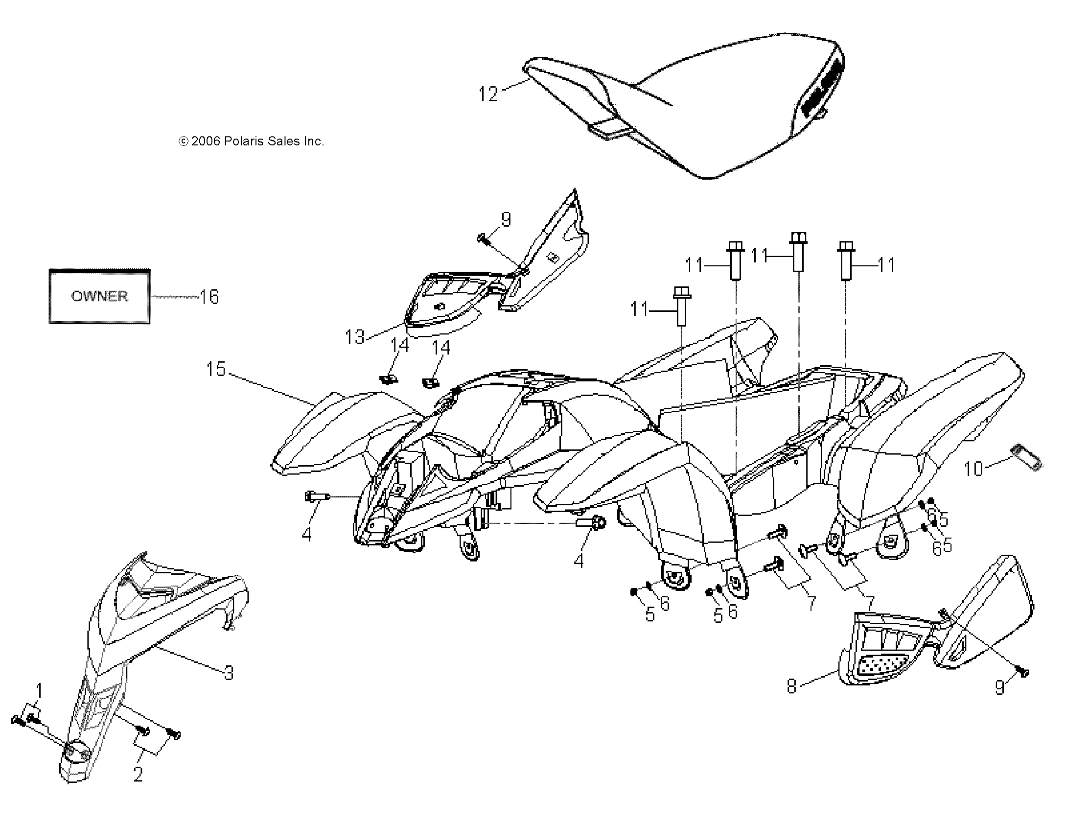 BODY, CAB and SEAT - A08KA05AB/AD (49ATVCAB07PRED50)