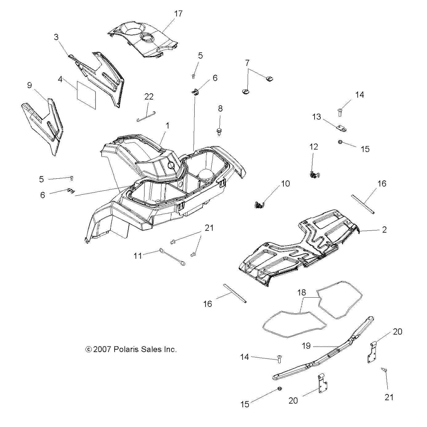 BODY, FRONT CAB and FRONT BOX COVER - A10LB27AA (49ATVCAB08SP300)