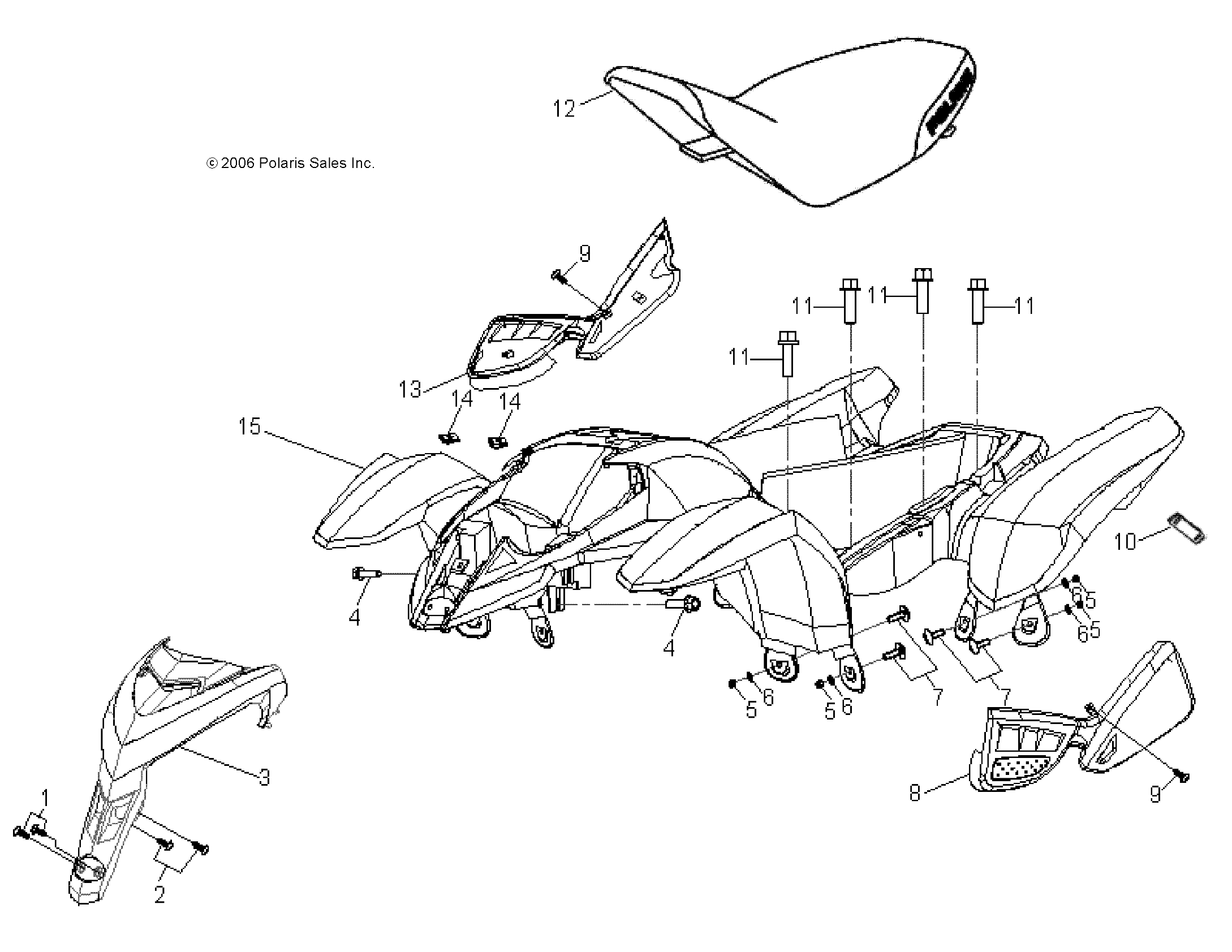 BODY, CAB and SEAT - A14KA05AD/AF (49ATVCAB09OUT50)