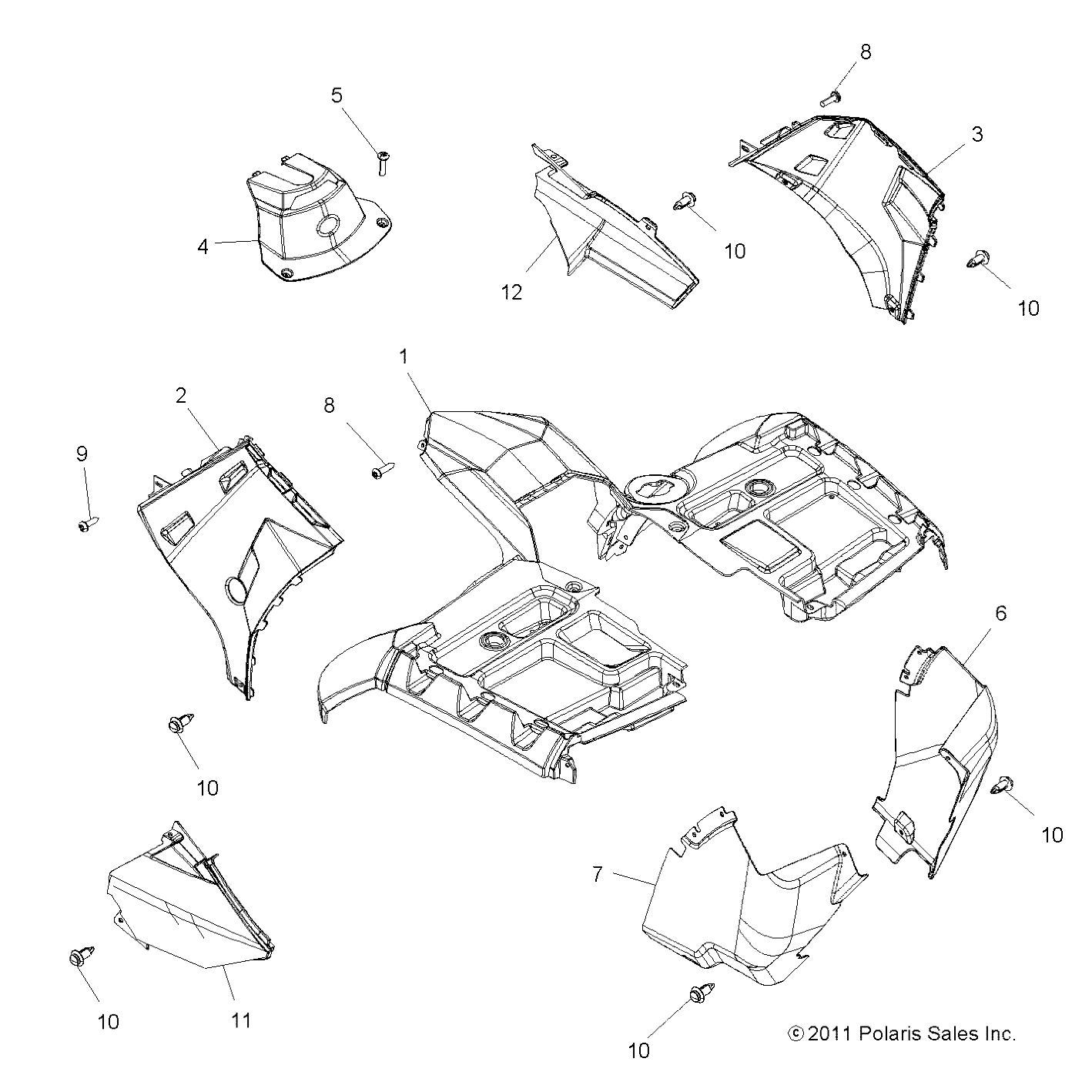 BODY, FRONT CAB - A13DN5EAF/EAR (49ATVCAB12SPTRGEPS)