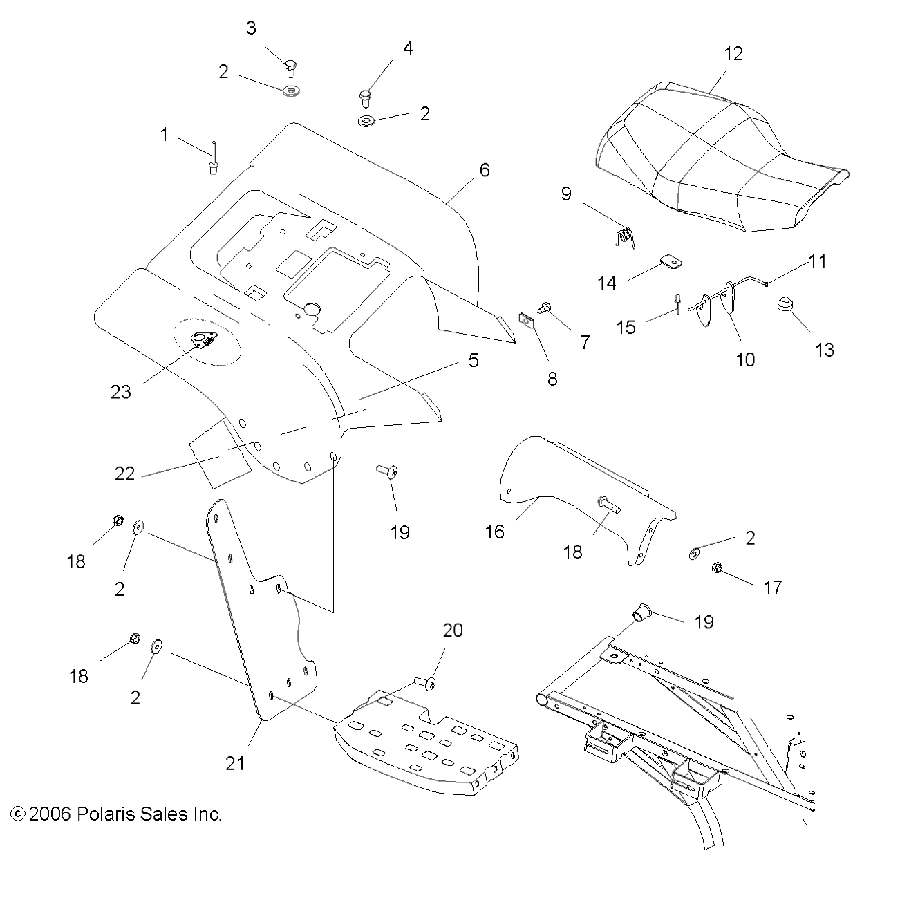 CAB, REAR - A07BA50FA (49ATVCABRR07SCRMIN)